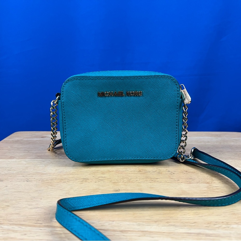 Blue teal Michael Kors purse